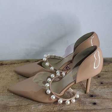 Dream pairs tan Pearl Straps Pointed Toe Stiletto 