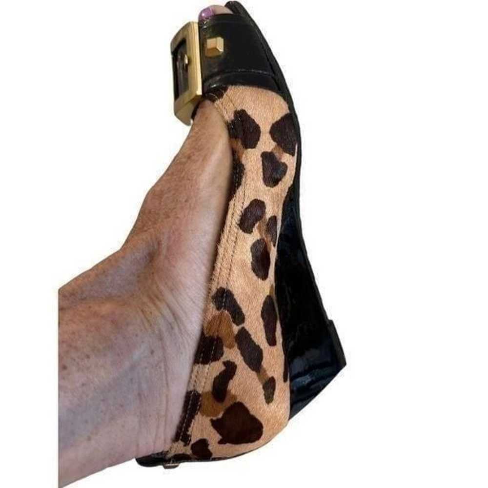 NWOT BCBG Wedge Pony Hair Leopard Shoes - image 5