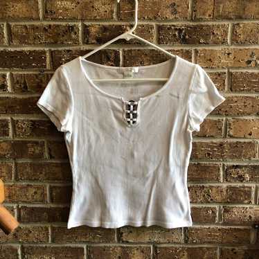 Y2K VTG August Silk T-shirt - image 1