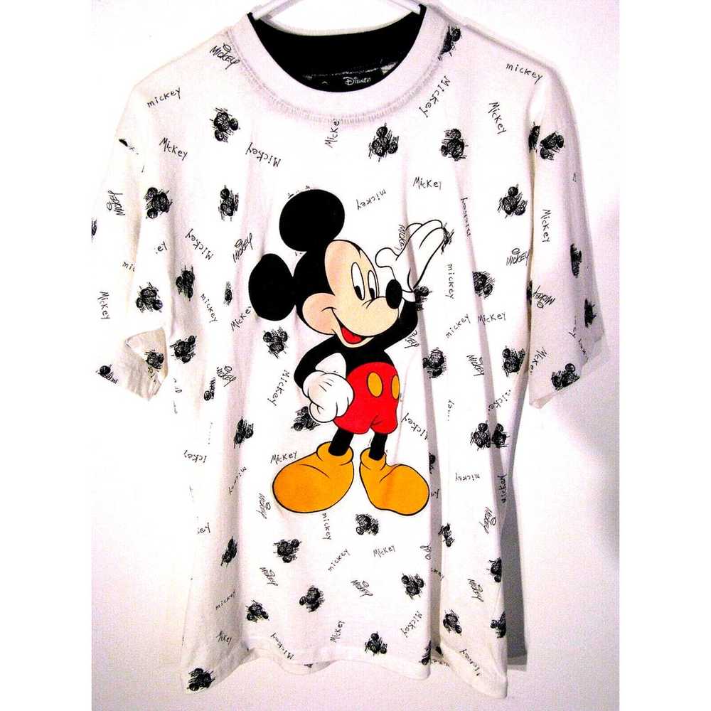 Mickey Mouse Adult Shirt White All Over Print sz … - image 7