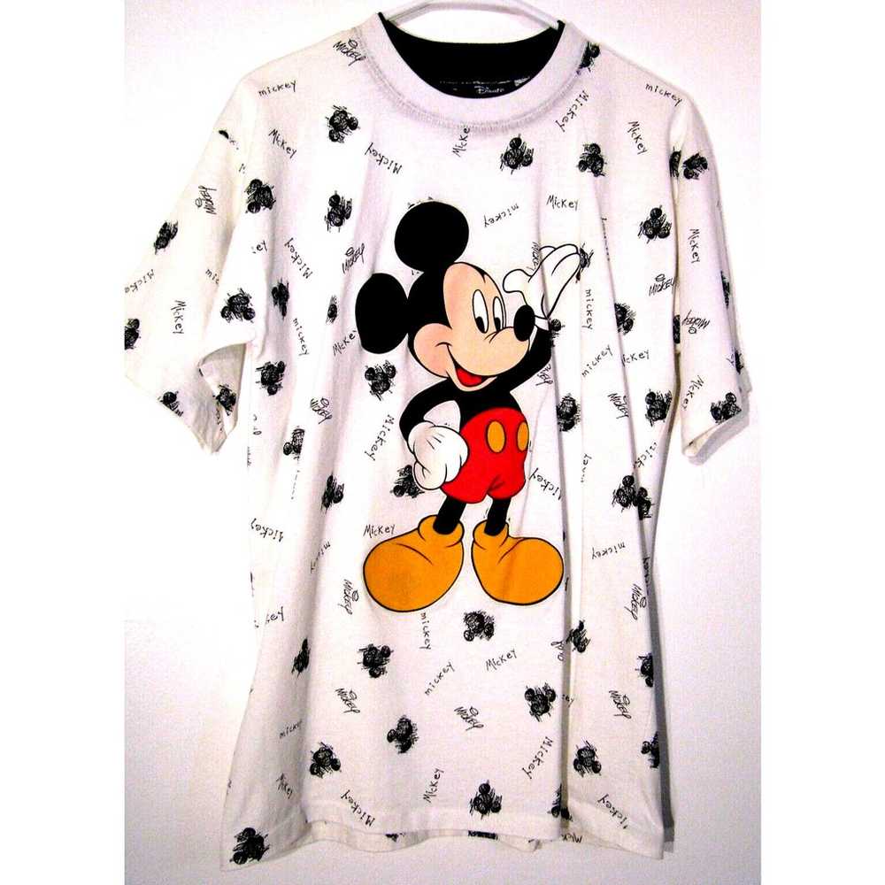 Mickey Mouse Adult Shirt White All Over Print sz … - image 8