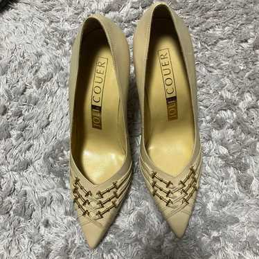 【JOLI COUER】 Beige Genuine Leather Pumps Made in … - image 1