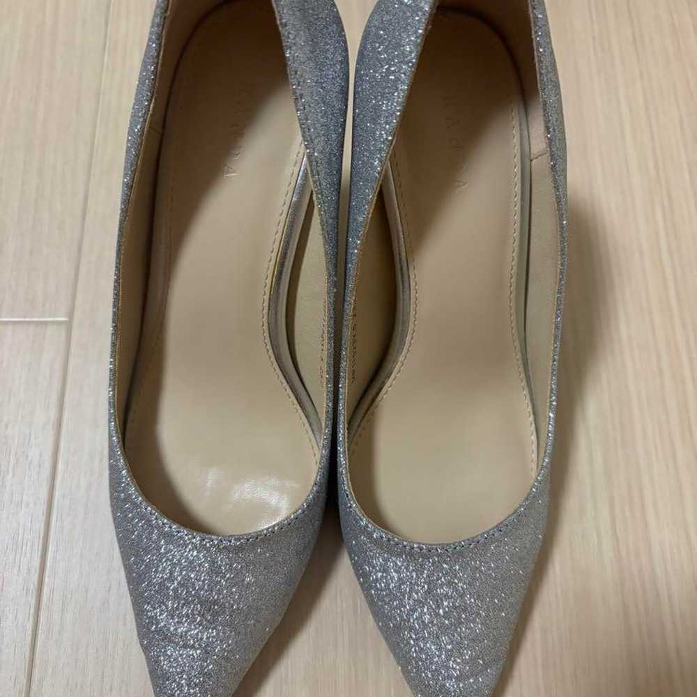 RANDA Glitter Heel Pumps Silver Bridal Wedding Sh… - image 3