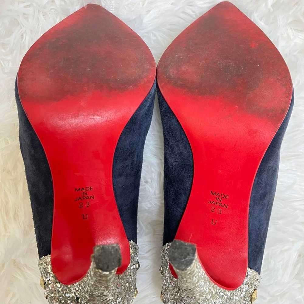 DIANA Diana Suede Navy Glitter Red Sole Pumps Siz… - image 7