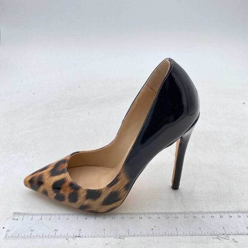 FSJ Black Sexy Leopard Printed Dress Shoes Pointy… - image 1