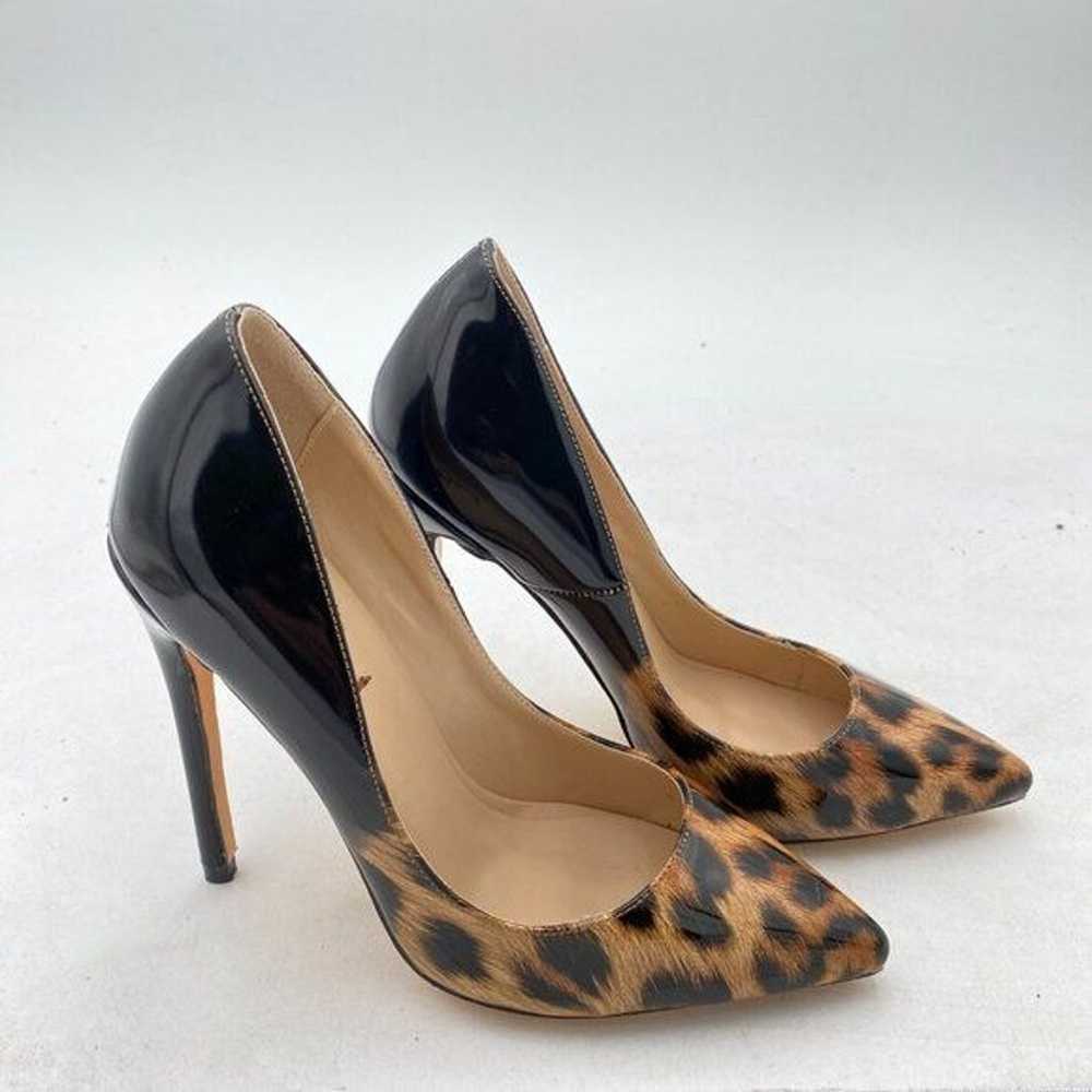 FSJ Black Sexy Leopard Printed Dress Shoes Pointy… - image 3