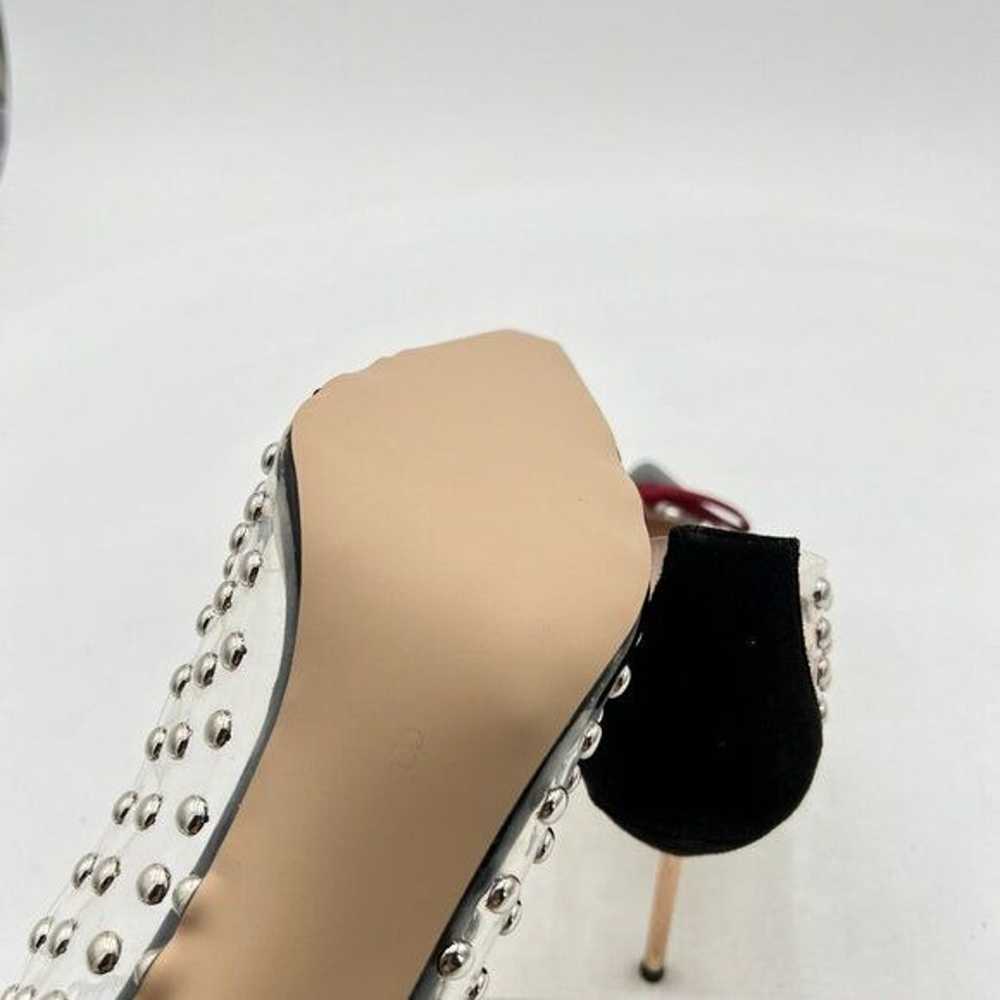 FSJ Women Studded Pointed Toe Transparent Pumps H… - image 5