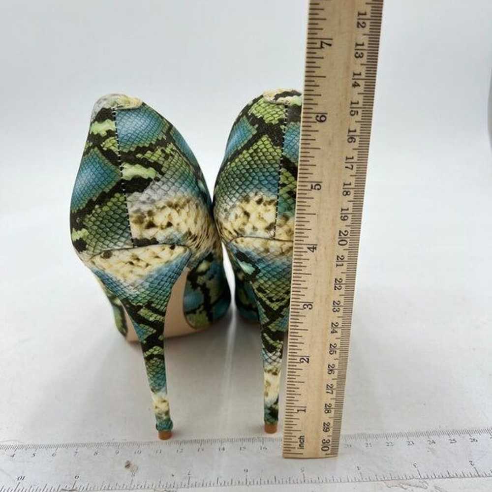 FSJ Snakeskin Green Pointed Toe High Heels Pumps … - image 5