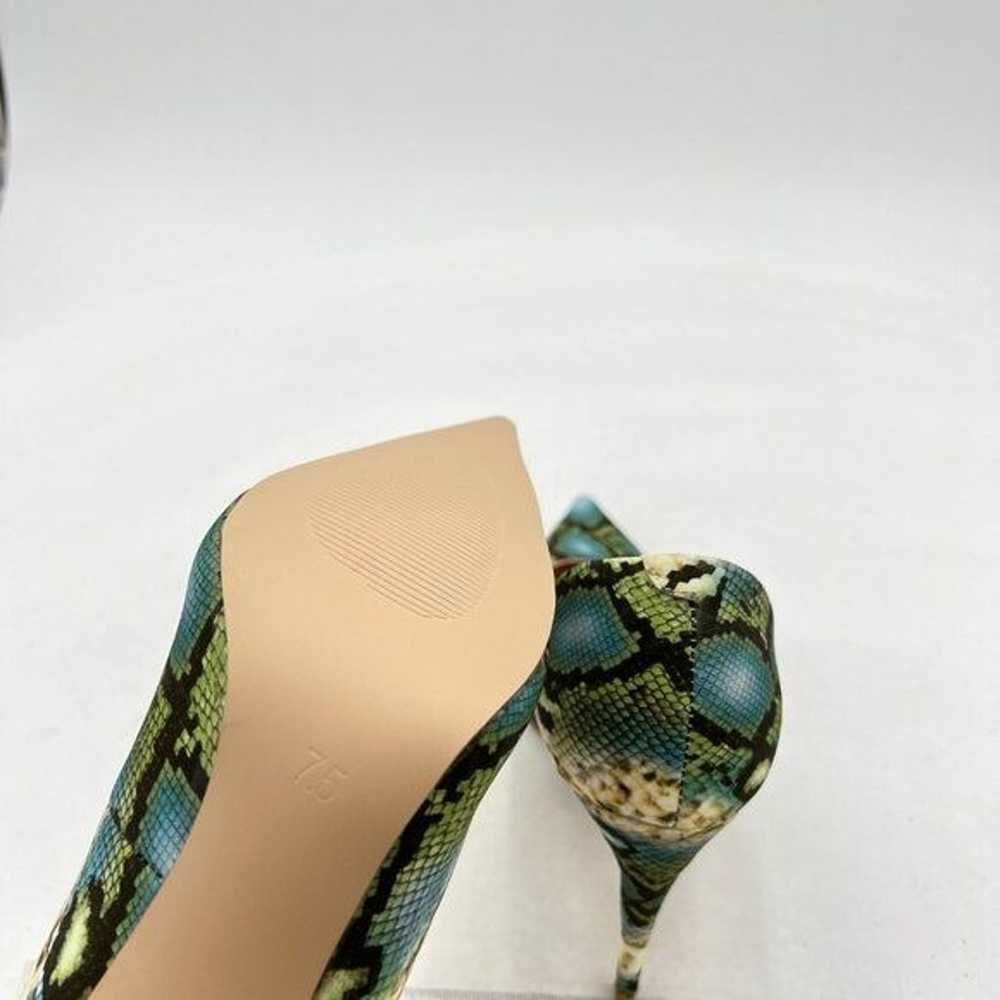 FSJ Snakeskin Green Pointed Toe High Heels Pumps … - image 6