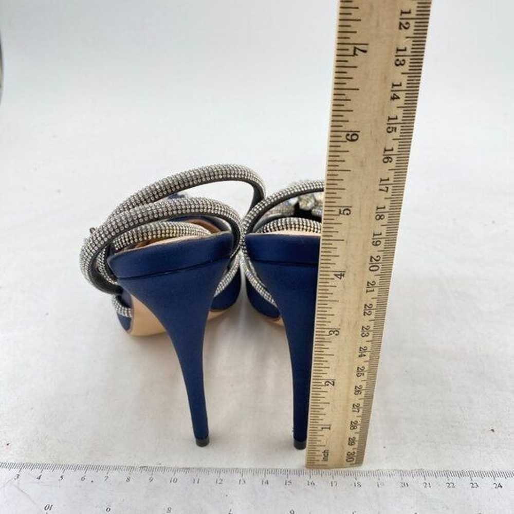 FSJ Blue Pointy Toe Stiletto High Heel Sandal Bow… - image 5