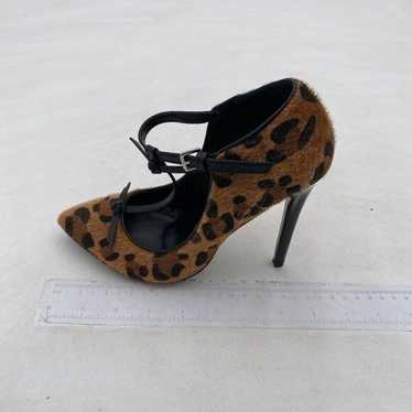 FSJ Brown High Heel Pointed Toe Pumps Sexy Leopar… - image 1