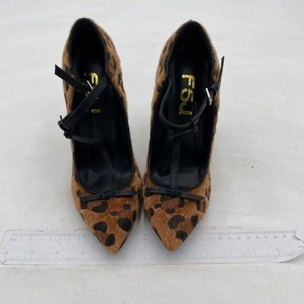 FSJ Brown High Heel Pointed Toe Pumps Sexy Leopar… - image 2