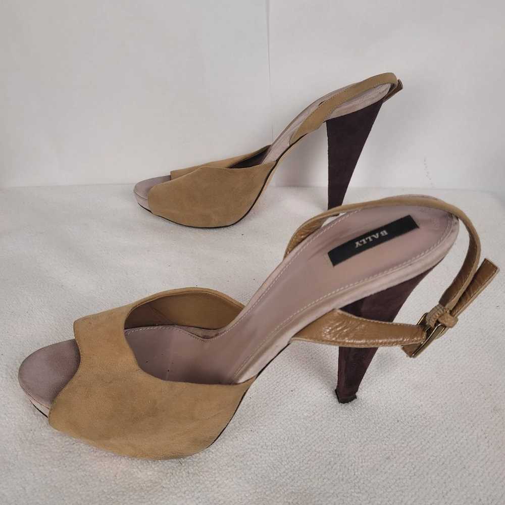 Bally Tan Suede Open Toe High Heeled Sandals Size… - image 5