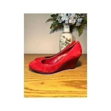 Franco Sarto red suede wedges | Size 6