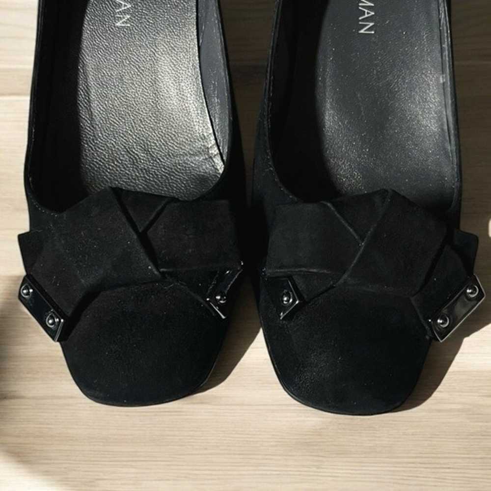 Stuart Weitzman Black Suede Block Heel Shoe with … - image 3