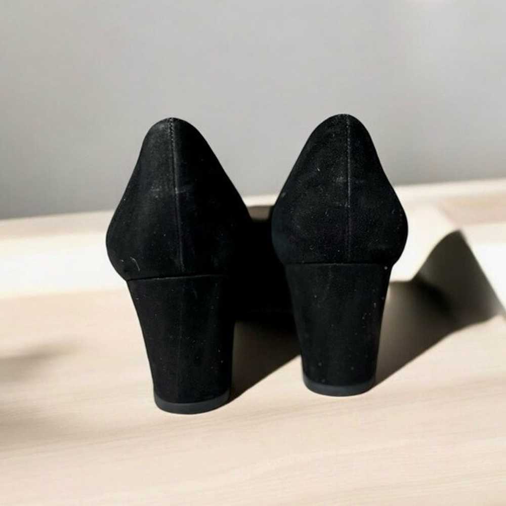 Stuart Weitzman Black Suede Block Heel Shoe with … - image 6