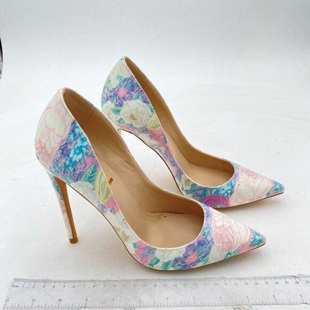 FSJ Flower High Heel Pump Stilettos Pointy Toe Ev… - image 3