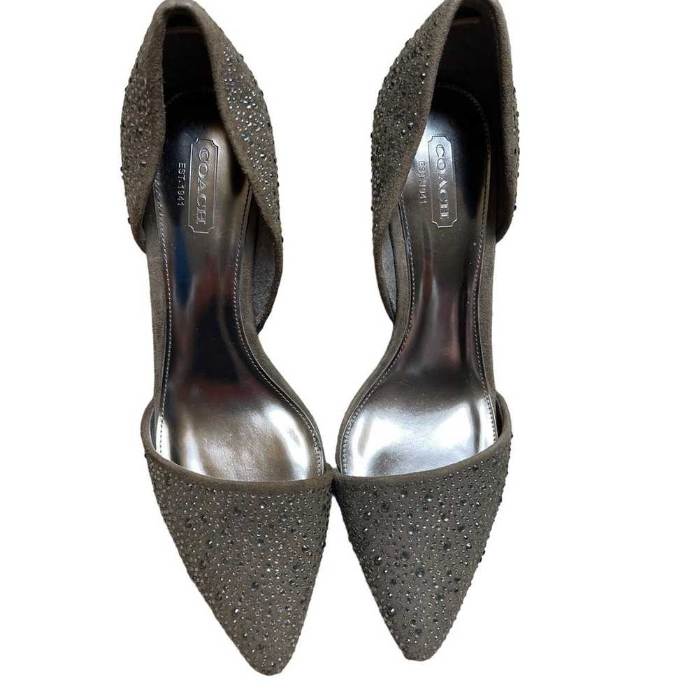 Coach Camille D’Orsey Pumps Grey Rhinestone Studd… - image 1