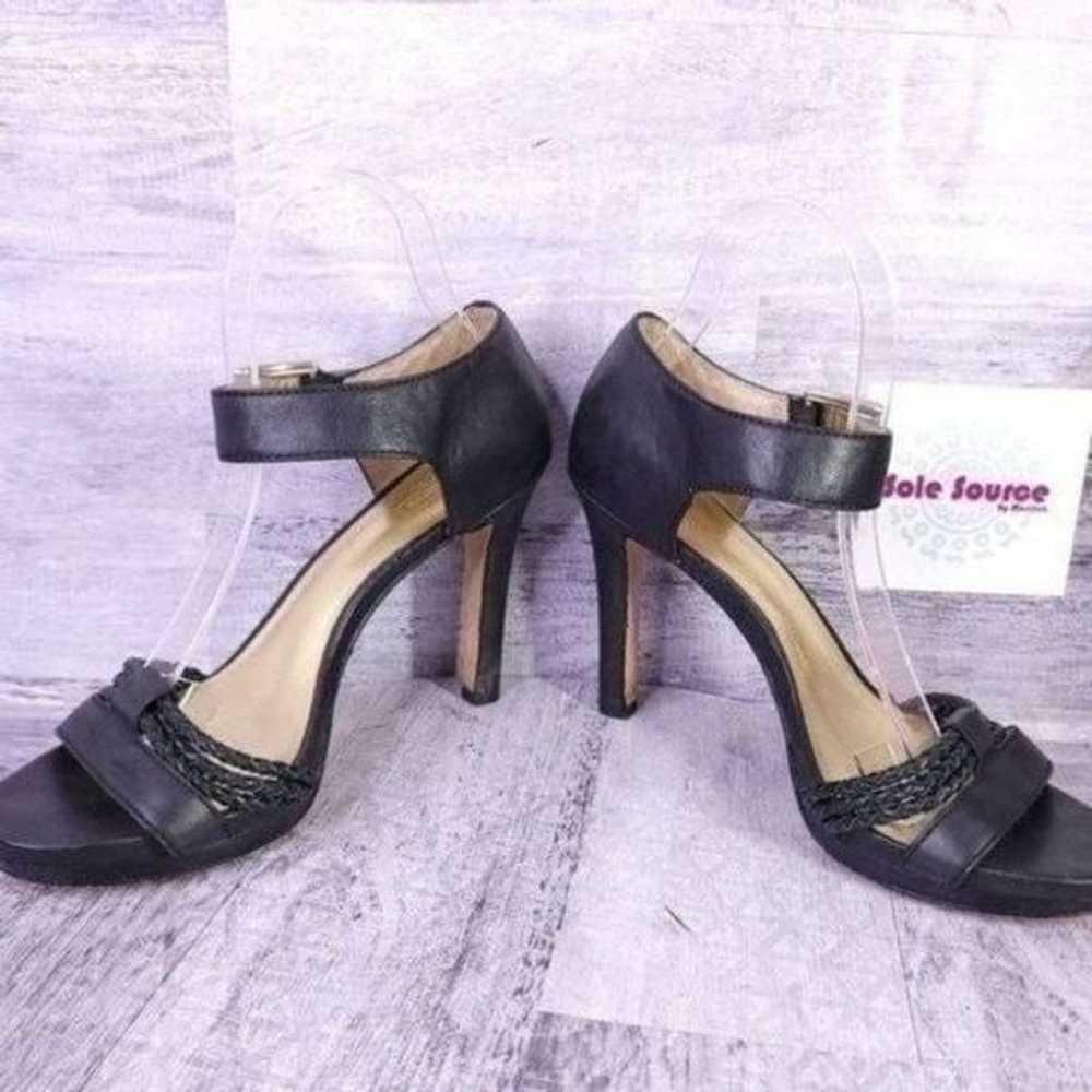 Coach Ankle Strap Heeled Leather Sandal Black Gol… - image 4