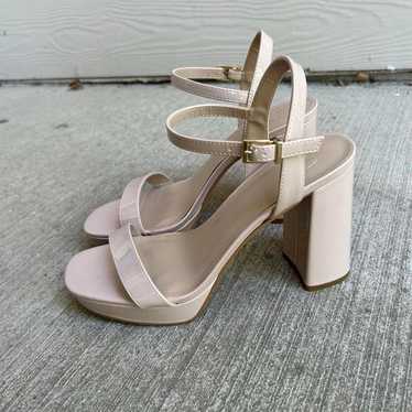 Nude platform heels