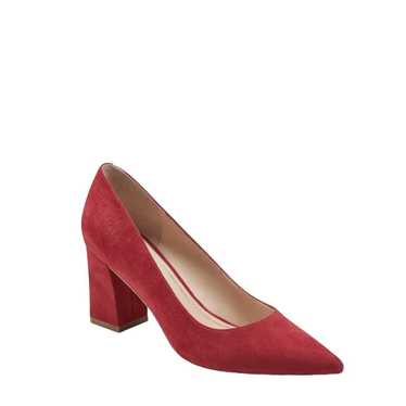 Marc Fisher Zala Red Suede Leather Block Heel Pump