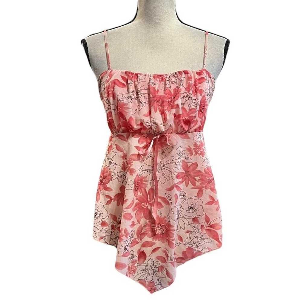 VTG Y2K MKM Designs Pink Floral Milkmaid Style Sh… - image 3