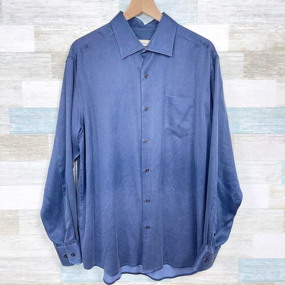 Tommy Bahama Tommy Bahama Silk Wool Sateen Shirt … - image 1