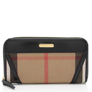 Burberry House Check Bridle Ziggy Zip Around Walle