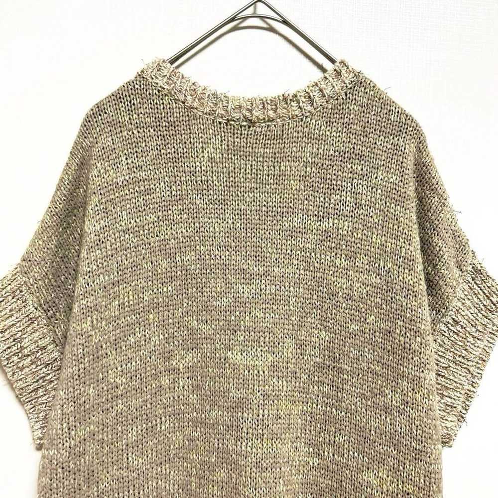 Azuna Az / Tape Yarn Border Sheer Knit Sweater Sh… - image 10