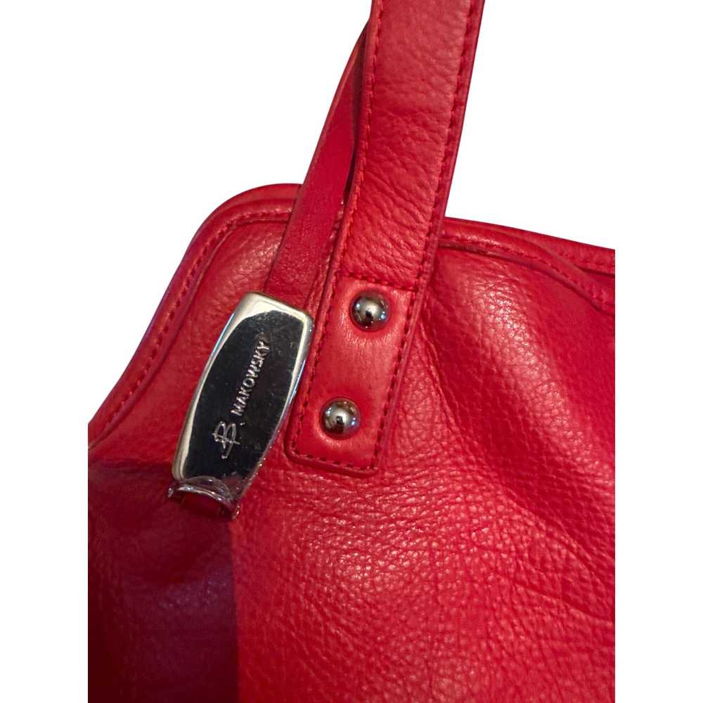 Designer B. Makowsky Womens Red Leather Shoulder … - image 2