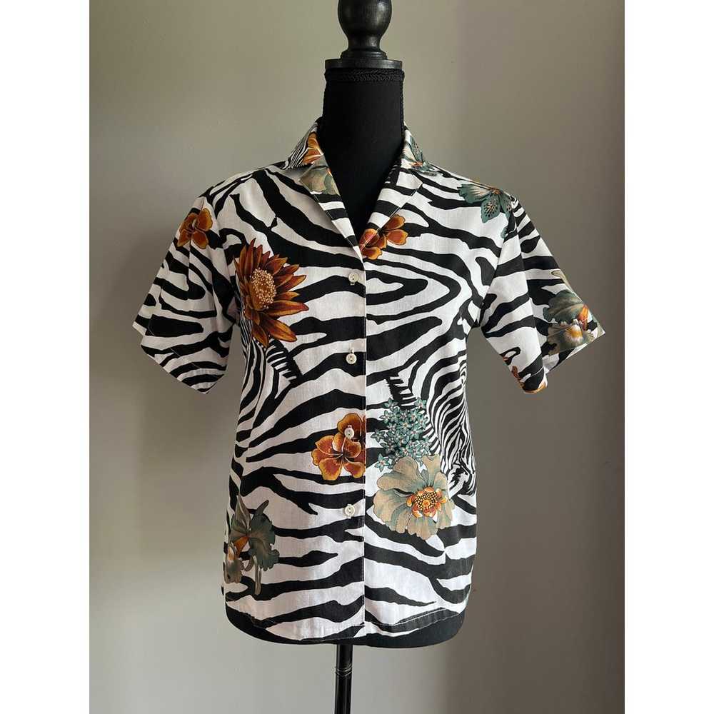 Vintage 1980s Jungle Animal Print Button-Up Shirt… - image 1