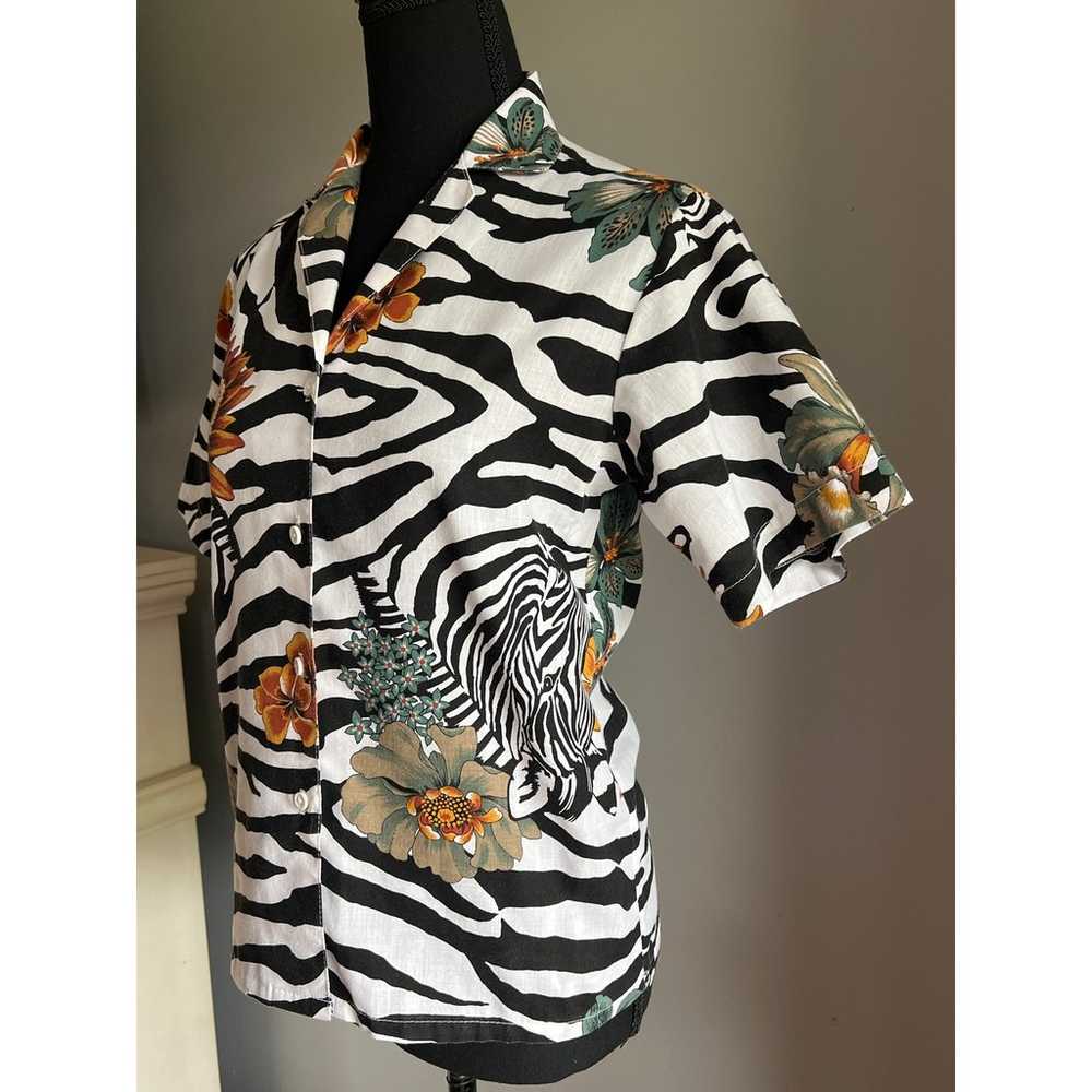 Vintage 1980s Jungle Animal Print Button-Up Shirt… - image 2