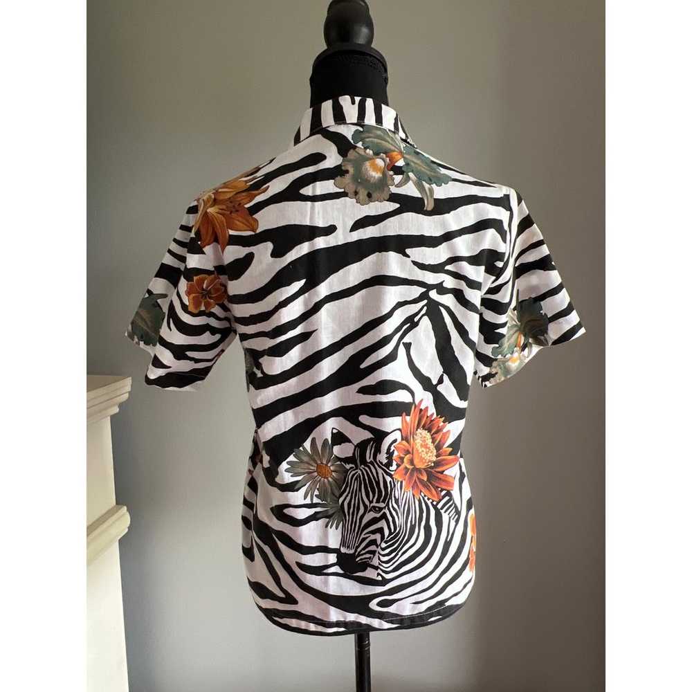 Vintage 1980s Jungle Animal Print Button-Up Shirt… - image 4