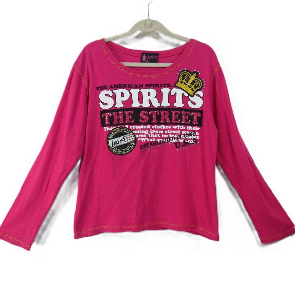 LARKINS Long Sleeve Top, Colorful, Patterned, Pin… - image 2