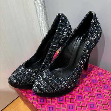 Tory Burch High Heels Tweed Black 6M - image 1