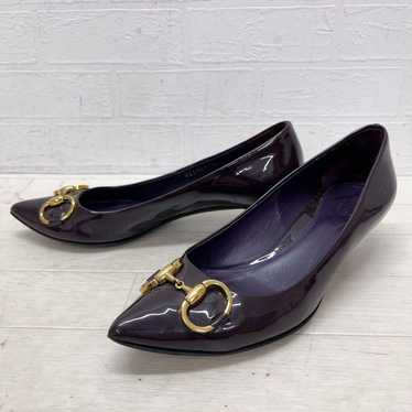 GUCCI Enamel Patent Leather Pumps Heels Purple