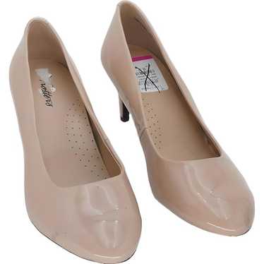 Trotters Babette Beige Leather Wide Pumps Heels Sl