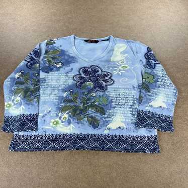 Vintage Y2K Shirt Women Small Long Sleeve Jean Pa… - image 1