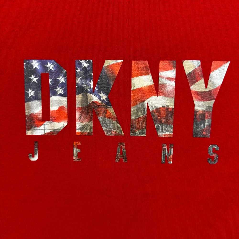 Vintage Y2K DKNY Jeans Babydoll Graphic T America… - image 3