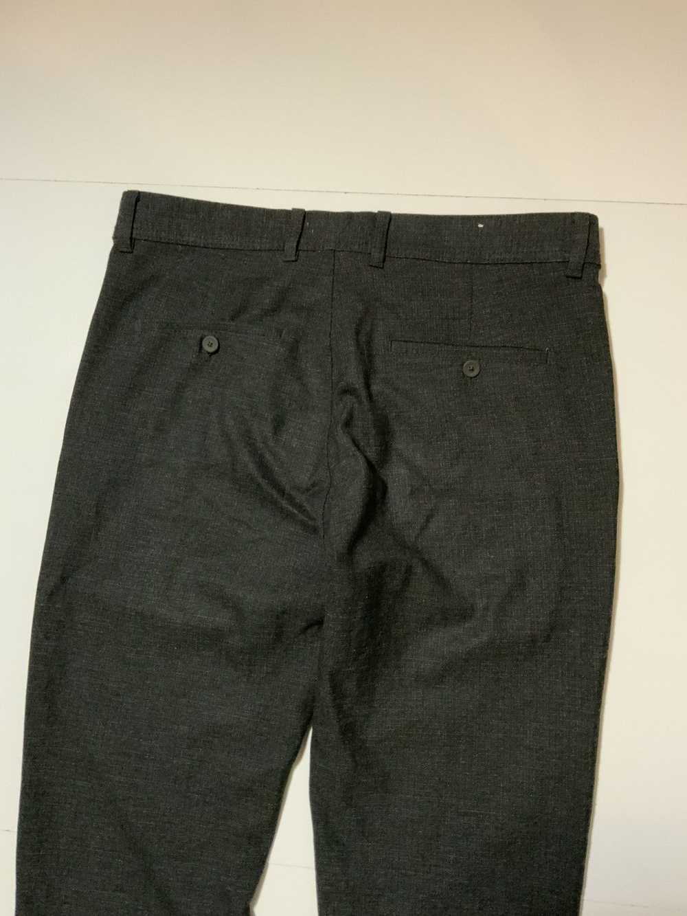 Zara Zara Man Charcoal Stretch Polyester Flat Fro… - image 7