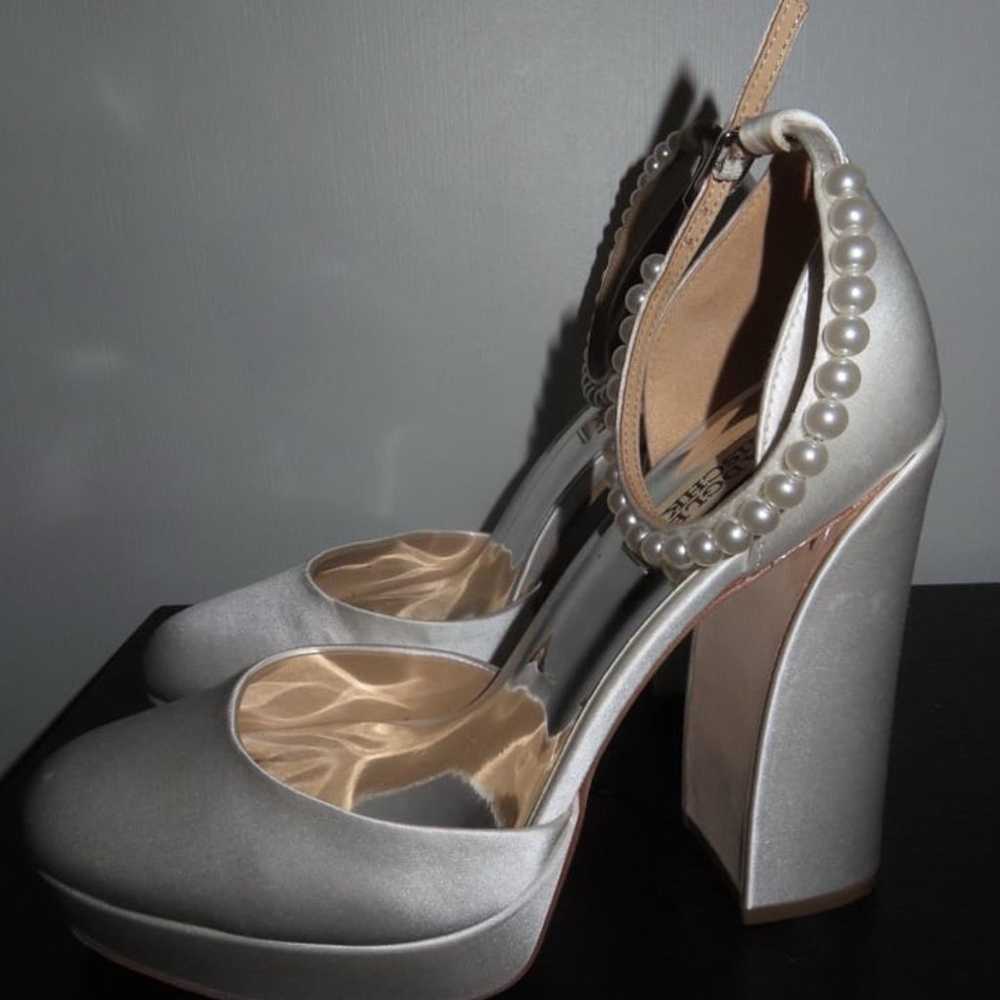 Platform Badgley Mischka White High Heel Pumps - image 3