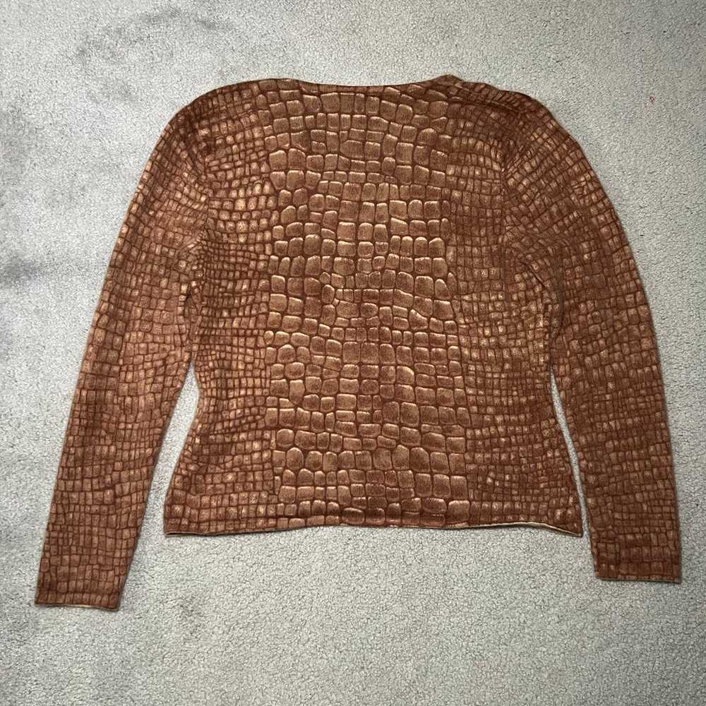 Vintage Talbots Cashmere Brown Alligator Pattern … - image 3