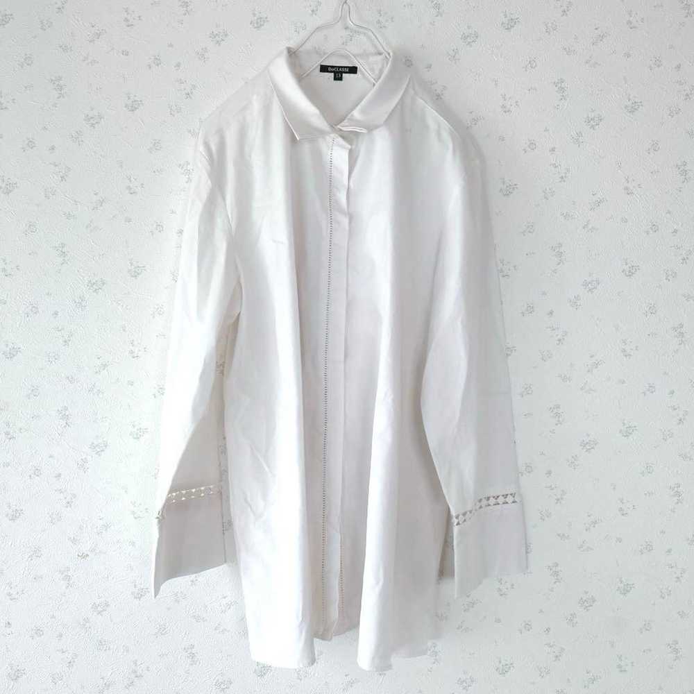 DoCLASSE White / White Shirt with Lace Decoration… - image 1