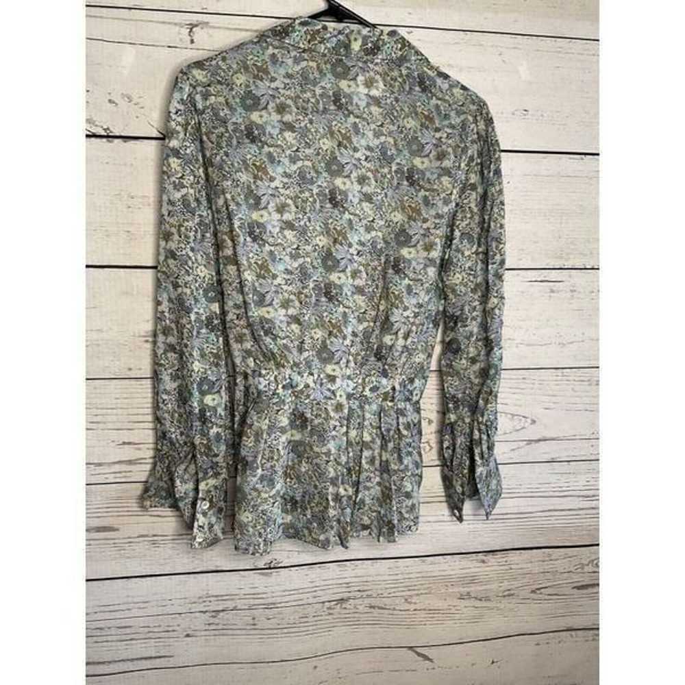 April Cornell -Sz S Vintage Dusty Antique Blue Ra… - image 7