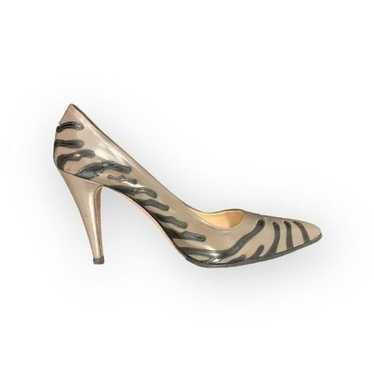 Prada Taupe and Black Heels, 38.5