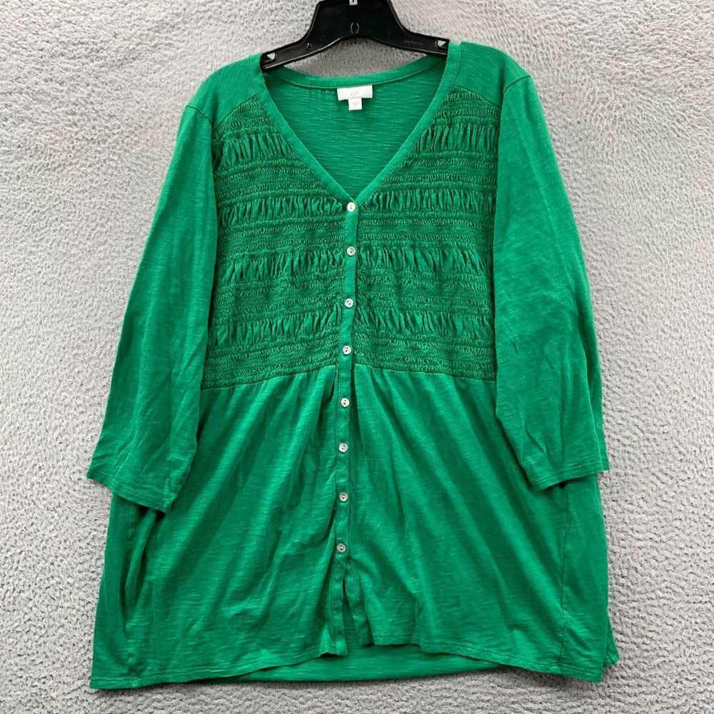 Vintage Green 3/4 Sleeve blouse for Women in Size… - image 1