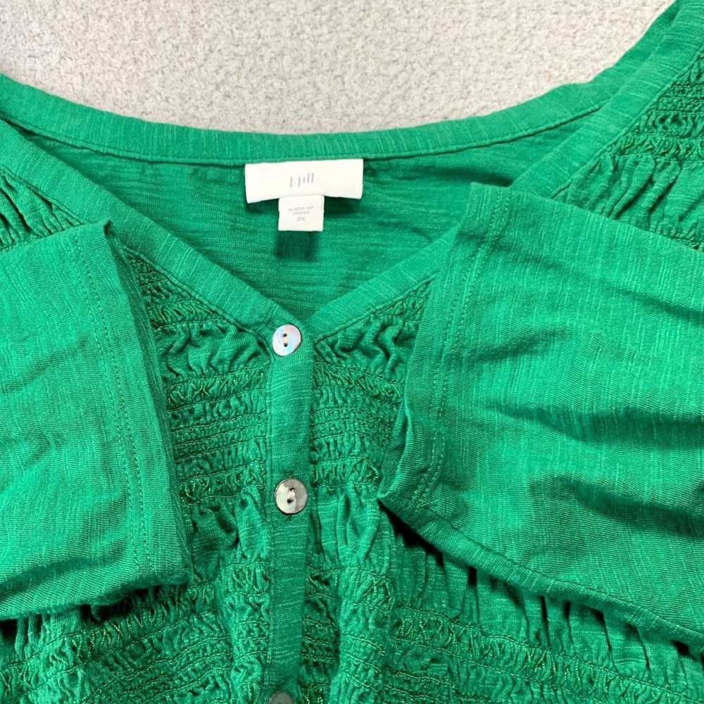 Vintage Green 3/4 Sleeve blouse for Women in Size… - image 7