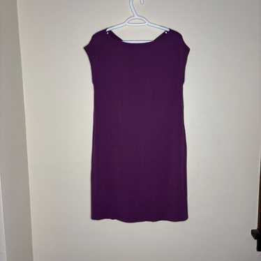 Eileen Fisher purple bateau neck viscose jersey tw