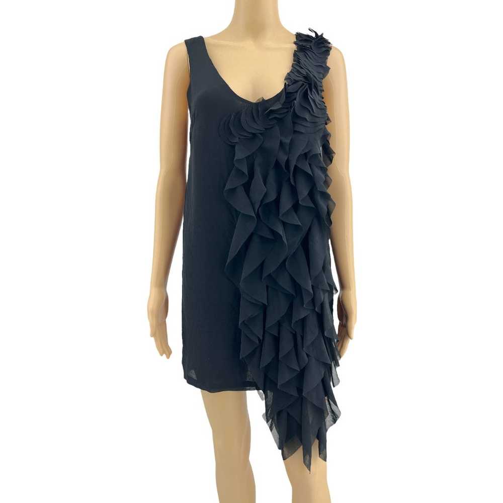 H&M (6) Black Sleeveless Asymmetrical Ruffle Shea… - image 1