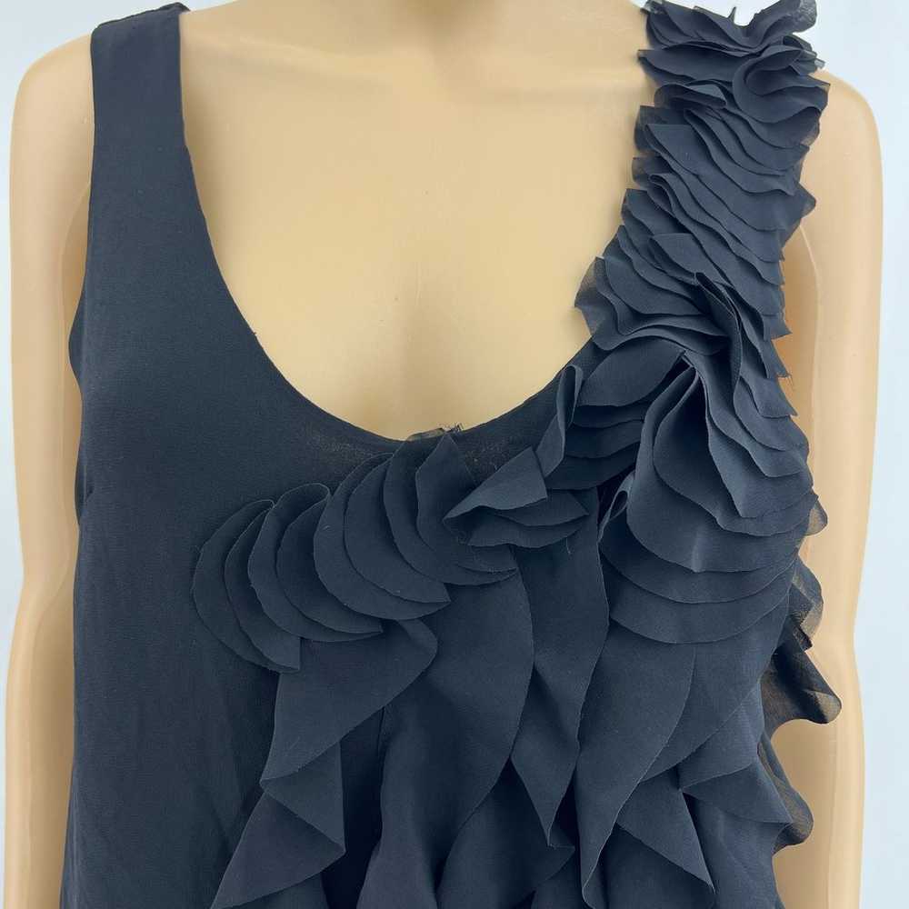 H&M (6) Black Sleeveless Asymmetrical Ruffle Shea… - image 2